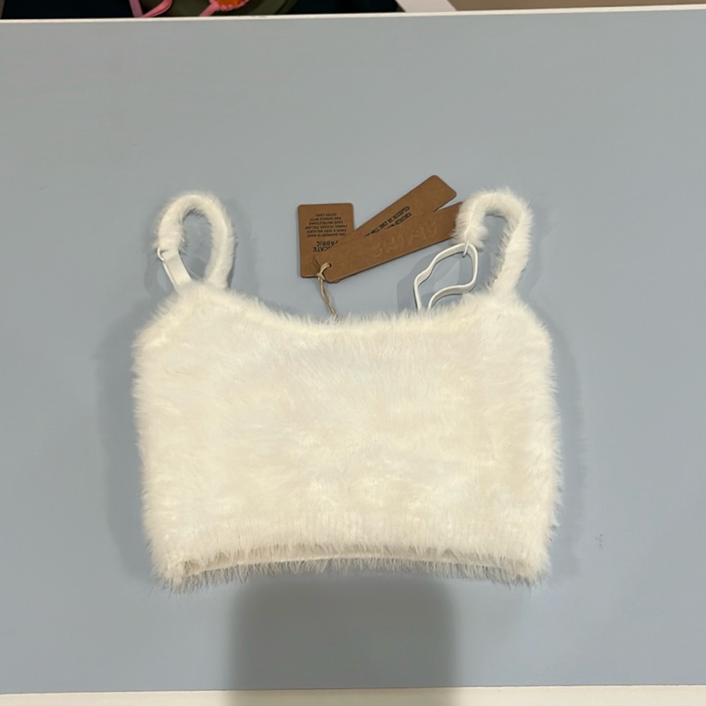 fuzzy stretchy bralette skims